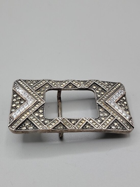 Judith Jack Accessories - JJ Sterling Silver Judith Jack Belt Buckle 925 Rhinestone Marcasite Jeweled
